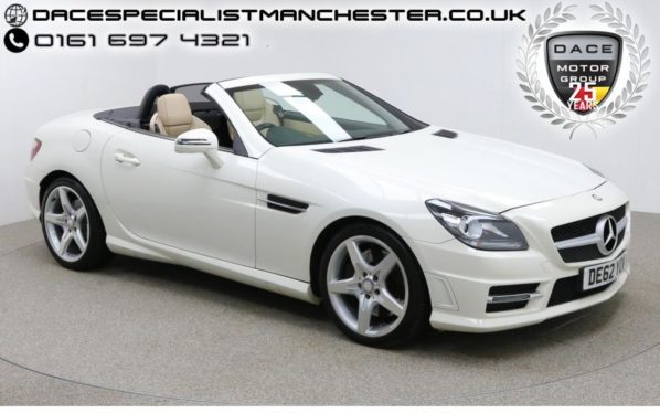 Used 2012 WHITE MERCEDES-BENZ SLK Convertible 2.1 SLK250 CDI BLUEEFFICIENCY AMG SPORT 2d AUTO 204 BHP (reg. 2012-10-24) for sale in Manchester