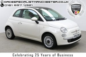 Used 2013 WHITE FIAT 500 Hatchback 1.2 LOUNGE 3d 69 BHP (reg. 2013-05-30) for sale in Manchester