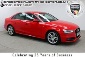 Used 2014 RED AUDI A4 Saloon 2.0 TDI S LINE 4d 148 BHP (reg. 2014-03-01) for sale in Manchester