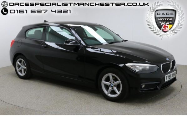 Used 2015 BLACK BMW 1 SERIES Hatchback 1.5 116D ED PLUS 3d 114 BHP (reg. 2015-12-08) for sale in Manchester