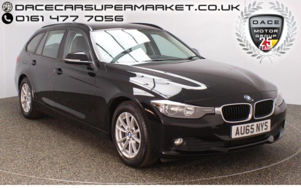 Used 2015 BLACK BMW 3 SERIES Estate 2.0 320D EFFICIENTDYNAMICS BUSINESS TOURING 5DR 161 BHP SAT NAV HEATED LEATHER 1 OWNER FULL SERVICE HISTORY (reg. 2015-09-04) for sale in Stockport