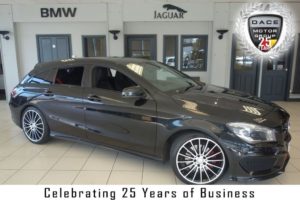 Used 2015 BLACK MERCEDES-BENZ CLA Estate 2.0 CLA250 4MATIC ENGINEERED BY AMG 5d AUTO 208 BHP (reg. 2015-09-01) for sale in Hazel Grove