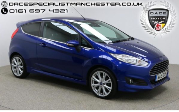 Used 2015 BLUE FORD FIESTA Hatchback 1.0 TITANIUM X 3d 124 BHP (reg. 2015-06-04) for sale in Manchester