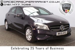 Used 2015 PURPLE MERCEDES-BENZ A CLASS Hatchback 1.5 A180 CDI BLUEEFFICIENCY SE 5DR AUTO HALF LEATHER SEATS 109 BHP (reg. 2015-03-22) for sale in Stockport