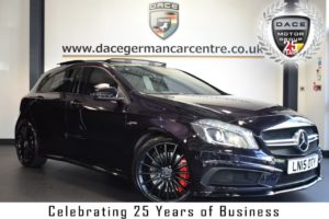 Used 2015 PURPLE MERCEDES-BENZ A CLASS Hatchback 2.0 A45 AMG 4MATIC 5DR  AUTO 360 BHP full service history (reg. 2015-04-13) for sale in Bolton