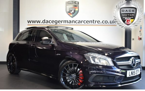 Used 2015 PURPLE MERCEDES-BENZ A CLASS Hatchback 2.0 A45 AMG 4MATIC 5DR  AUTO 360 BHP full service history (reg. 2015-04-13) for sale in Bolton