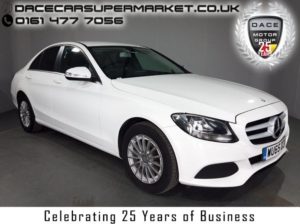 Used 2015 WHITE MERCEDES-BENZ C CLASS Saloon 1.6 C200 BLUETEC SE EXECUTIVE 4DR SAT NAV HEATED LEATHER 1 OWNER 136 BHP (reg. 2015-09-03) for sale in Stockport