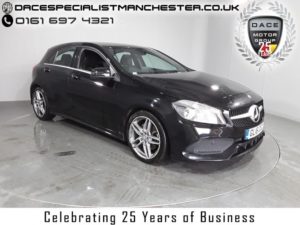 Used 2016 BLACK MERCEDES-BENZ A CLASS Hatchback 2.1 A 220 D AMG LINE 5d AUTO 174 BHP (reg. 2016-05-31) for sale in Manchester