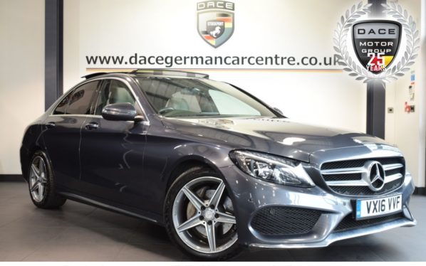 Used 2016 GREY MERCEDES-BENZ C CLASS Saloon 2.1 C220 D AMG LINE PREMIUM 4DR AUTO 170 BHP full mercedes service history (reg. 2016-04-30) for sale in Bolton
