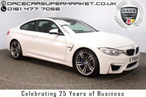Used 2016 WHITE BMW M4 Coupe 3.0 M4 2DR AUTO 426 BHP PRO SAT NAV HEATED LEATHER SEATS (reg. 2016-05-31) for sale in Stockport