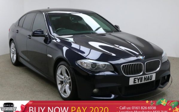Used 2011 BLACK BMW 5 SERIES Saloon 2.0 520D M SPORT 4d 181 BHP (reg. 2011-03-01) for sale in Manchester
