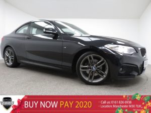 Used 2015 BLACK BMW 2 SERIES Coupe 2.0 220D M SPORT 2d AUTO 188 BHP (reg. 2015-04-17) for sale in Manchester
