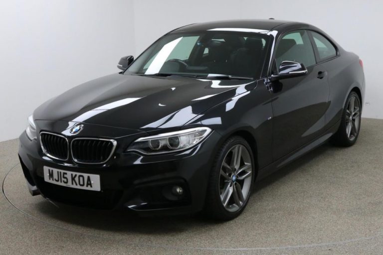 Used 2015 BLACK BMW 2 SERIES Coupe 2.0 220D M SPORT 2d AUTO 188 BHP for