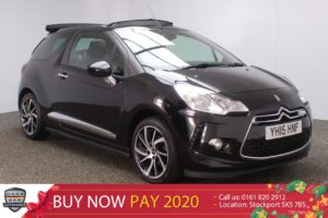 Used 2015 BLACK CITROEN DS3 CABRIO Convertible 1.2 PURETECH DSTYLE PLUS S/S 3DR 109 BHP (reg. 2015-05-28) for sale in Stockport