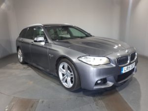 Used 2015 GREY BMW 5 SERIES Estate 2.0 520D M SPORT TOURING 5d AUTO 188 BHP (reg. 2015-03-27) for sale in Manchester