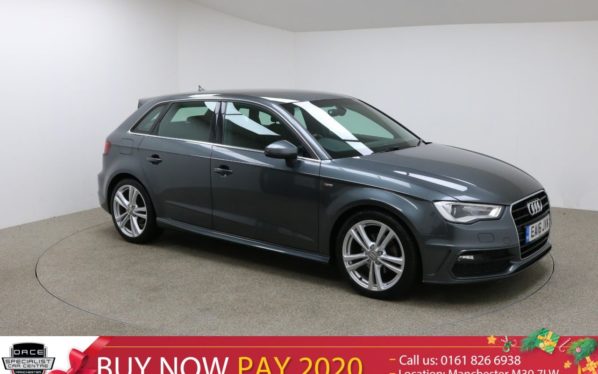 Used 2016 GREY AUDI A3 Hatchback 1.6 TDI S LINE NAV 5d AUTO 109 BHP (reg. 2016-04-20) for sale in Manchester