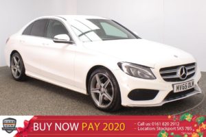 Used 2016 WHITE MERCEDES-BENZ C CLASS Saloon 1.6 C200 D AMG LINE 4DR SAT NAV HEATED LEATHER SEATS 136 BHP (reg. 2016-09-16) for sale in Stockport