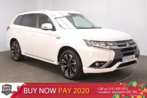 Used 2016 WHITE MITSUBISHI OUTLANDER Estate 2.0 PHEV GX 4H 5DR SAT NAV HEATED LEATHER SEATS NEW SHAPE (reg. 2016-01-28) for sale in Stockport