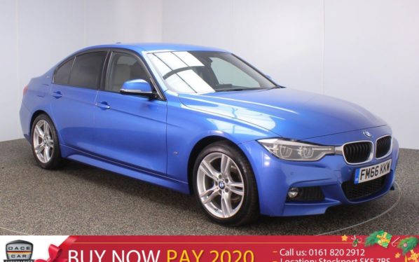 Used 2017 BLUE BMW 3 SERIES Saloon 2.0 330E M SPORT 4DR AUTO 181 BHP FULL SERVICE HISTORY PRO NAV FULL HEATED LEATHER REVERSING ASSIST CAMERA (reg. 2017-02-13) for sale in Stockport