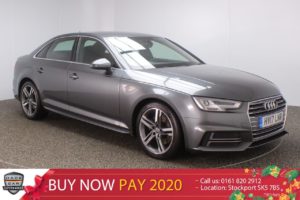 Used 2017 GREY AUDI A4 Saloon 2.0 TDI S LINE 4DR AUTO 148 BHP SAT NAV HALF LEATHER  and pound;20 TAX (reg. 2017-03-29) for sale in Stockport