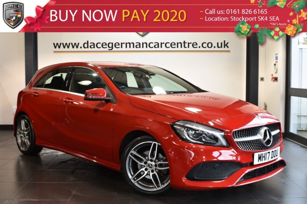 Used 2017 RED MERCEDES-BENZ A CLASS Hatchback 1.6 A 200 AMG LINE PREMIUM 5DR AUTO 154 BHP full service history (reg. 2017-08-23) for sale in Bolton