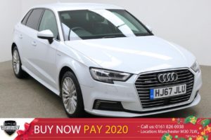 Used 2017 WHITE AUDI A3 Hatchback 1.4 SPORTBACK E-TRON 5d AUTO 101 BHP (reg. 2017-09-29) for sale in Manchester