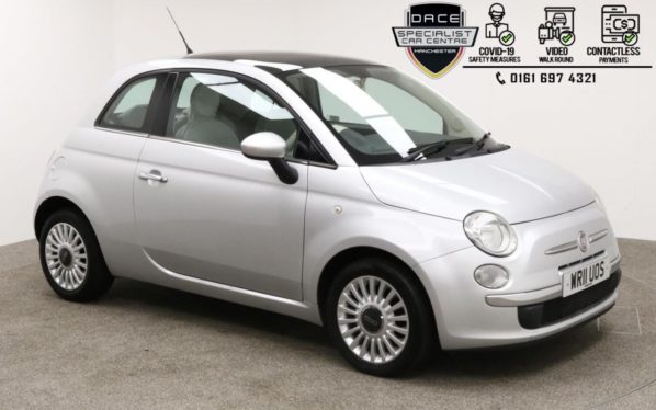 Used 2011 SILVER FIAT 500 Hatchback 1.2 LOUNGE 3d 69 BHP (reg. 2011-04-29) for sale in Manchester