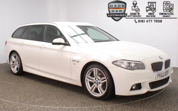 Used 2013 WHITE BMW 5 SERIES Estate 2.0 520D M SPORT TOURING 5DR AUTO 181 BHP (reg. 2013-09-30) for sale in Stockport