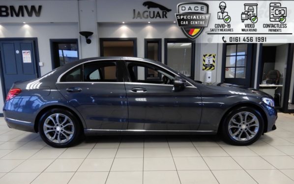 Used 2015 GREY MERCEDES-BENZ C-CLASS Saloon 2.1 C220 BLUETEC SPORT 4d AUTO 170 BHP (reg. 2015-03-31) for sale in Hazel Grove