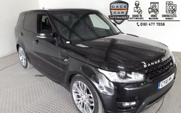 Used 2016 BLACK LAND ROVER RANGE ROVER SPORT 4x4 3.0 SDV6 AUTOBIOGRAPHY DYNAMIC 5DR 1 OWNER AUTO 306 BHP + PAN ROOF (reg. 2016-07-19) for sale in Stockport