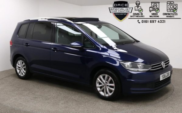 Used 2016 BLUE VOLKSWAGEN TOURAN MPV 1.6 SE FAMILY TDI BLUEMOTION TECHNOLOGY 5d 109 BHP (reg. 2016-04-29) for sale in Manchester