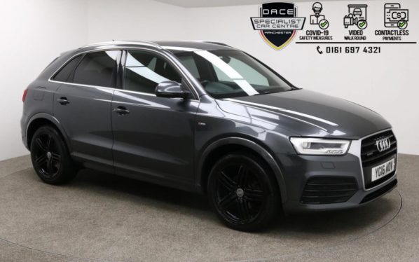 Used 2016 GREY AUDI Q3 4x4 2.0 TDI QUATTRO S LINE PLUS 5DR AUTO 182 BHP (reg. 2016-03-30) for sale in Manchester