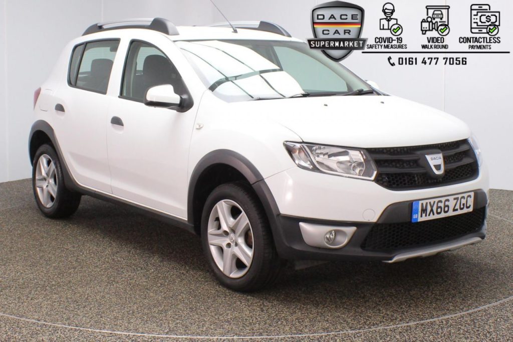 Used 2016 WHITE DACIA SANDERO Hatchback 1.5 STEPWAY AMBIANCE DCI 5DR 90 BHP (reg. 2016-09-16) for sale in Stockport