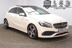 Used 2016 WHITE MERCEDES-BENZ A-CLASS Hatchback 2.0 A 250 AMG PREMIUM 5DR 1 OWNER 215 BHP (reg. 2016-04-26) for sale in Stockport