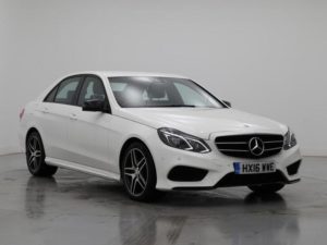Used 2016 WHITE MERCEDES-BENZ E-CLASS Saloon 3.0 E350 BLUETEC AMG NIGHT EDITION 4d AUTO 255 BHP (reg. 2016-03-30) for sale in Manchester