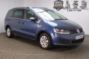 Used 2017 BLUE VOLKSWAGEN SHARAN MPV 2.0 SE TDI BLUEMOTION TECHNOLOGY DSG 5DR 1 OWNER 7 SEATS AUTO 148 BHP (reg. 2017-06-09) for sale in Stockport