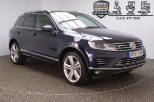 Used 2017 BLUE VOLKSWAGEN TOUAREG 4x4 3.0 V6 R-LINE PLUS TDI BLUEMOTION TECHNOLOGY 5DR 1 OWNER AUTO 259 BHP (reg. 2017-12-18) for sale in Stockport