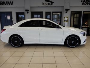 Used 2017 WHITE MERCEDES-BENZ CLA Coupe 1.6 CLA 180 AMG LINE 4d 121 BHP (reg. 2017-09-11) for sale in Hazel Grove
