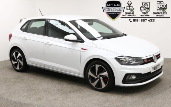 Used 2018 WHITE VOLKSWAGEN POLO Hatchback 2.0 GTI TSI DSG 5d AUTO 198 BHP (reg. 2018-07-14) for sale in Manchester