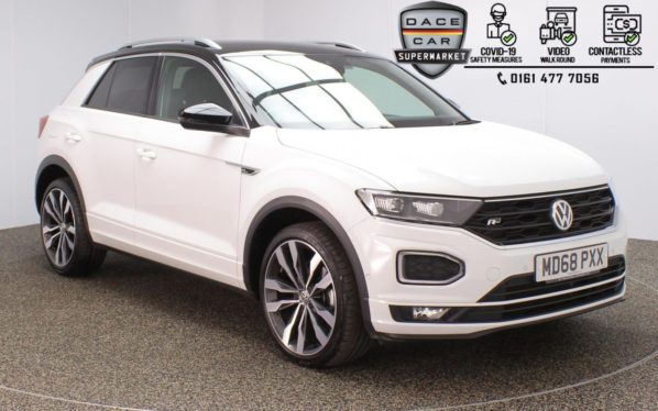 Used 2019 WHITE VOLKSWAGEN T-ROC Hatchback 1.5 R-LINE TSI EVO 5DR 1 OWNER 148 BHP (reg. 2019-01-17) for sale in Stockport