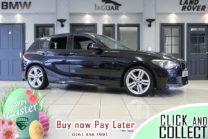 Used 2015 BLACK BMW 1 SERIES Hatchback 2.0 125D M SPORT 5d 215 BHP (reg. 2015-03-27) for sale in Hazel Grove