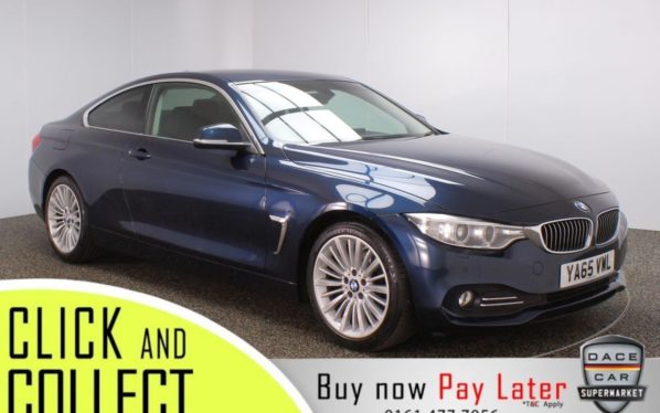 Used 2015 BLUE BMW 4 SERIES Coupe 2.0 418D LUXURY 2DR AUTO 148 BHP (reg. 2015-12-30) for sale in Stockport