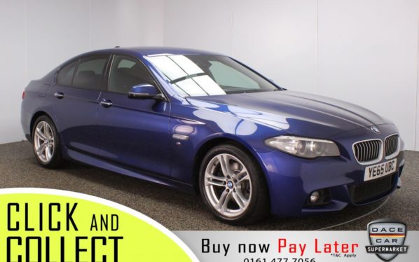 Used 2015 BLUE BMW 5 SERIES Saloon 2.0 520D M SPORT 4DR AUTO 188 BHP + FREE 1 YEAR WARRANTY (reg. 2015-12-04) for sale in Stockport
