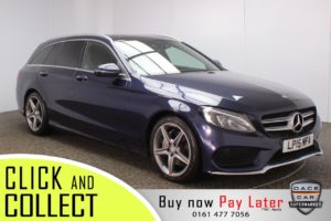 Used 2015 BLUE MERCEDES-BENZ C-CLASS Estate 2.1 C220 D AMG LINE PREMIUM 5DR 170 BHP FREE 1 YEAR WARRANTY (reg. 2015-06-30) for sale in Stockport