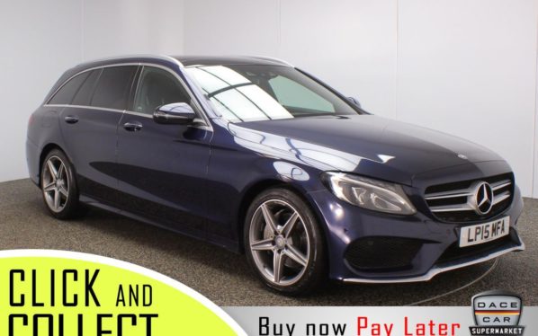 Used 2015 BLUE MERCEDES-BENZ C-CLASS Estate 2.1 C220 D AMG LINE PREMIUM 5DR 170 BHP FREE 1 YEAR WARRANTY (reg. 2015-06-30) for sale in Stockport