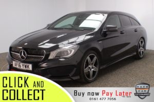Used 2016 BLACK MERCEDES-BENZ CLA Estate 2.0 CLA250 4MATIC ENGINEERED BY AMG 5DR AUTO 208 BHP (reg. 2016-03-29) for sale in Stockport