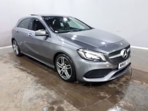Used 2016 GREY MERCEDES-BENZ A-CLASS Hatchback 1.5 A 180 D AMG LINE PREMIUM PLUS 5d 107 BHP (reg. 2016-11-30) for sale in Manchester