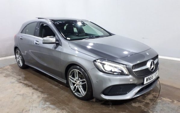 Used 2016 GREY MERCEDES-BENZ A-CLASS Hatchback 1.5 A 180 D AMG LINE PREMIUM PLUS 5d 107 BHP (reg. 2016-11-30) for sale in Manchester