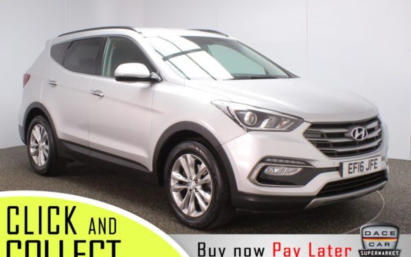 Used 2016 SILVER HYUNDAI SANTA FE 4x4 2.2 CRDI PREMIUM BLUE DRIVE 5DR 7 SEATS AUTO 197 BHP (reg. 2016-05-25) for sale in Stockport