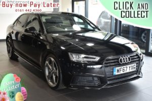 Used 2017 BLACK AUDI A4 Saloon 2.0 TDI BLACK EDITION 4DR AUTO 150 BHP (reg. 2017-12-12) for sale in Bolton